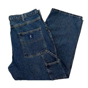 RK Brand Mens Carpenter Jeans 40x30* Blue Denim Straight Leg Hammer Loop Pockets